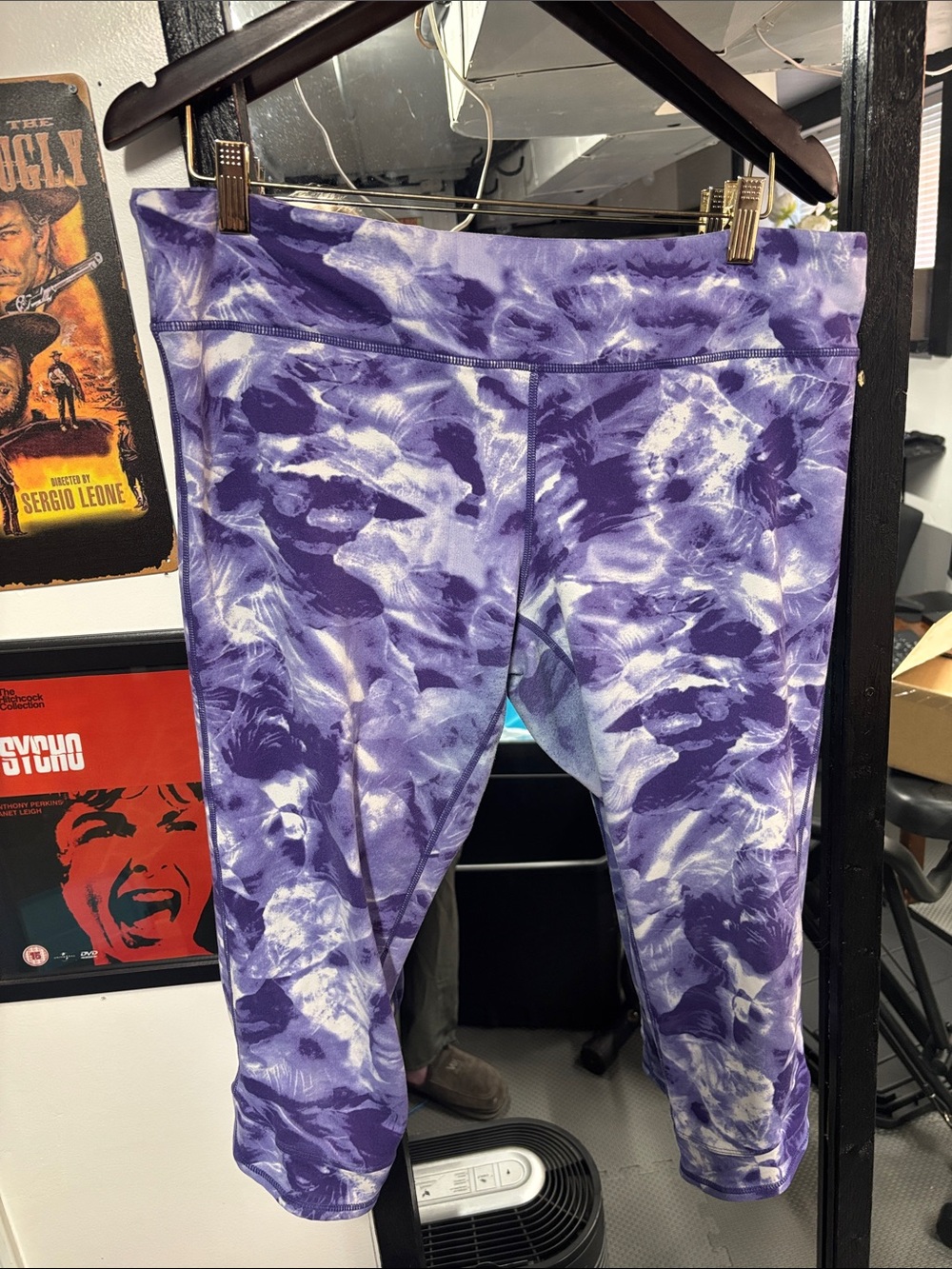 Tuff Athletics Purple & White Floral Capri Leggings